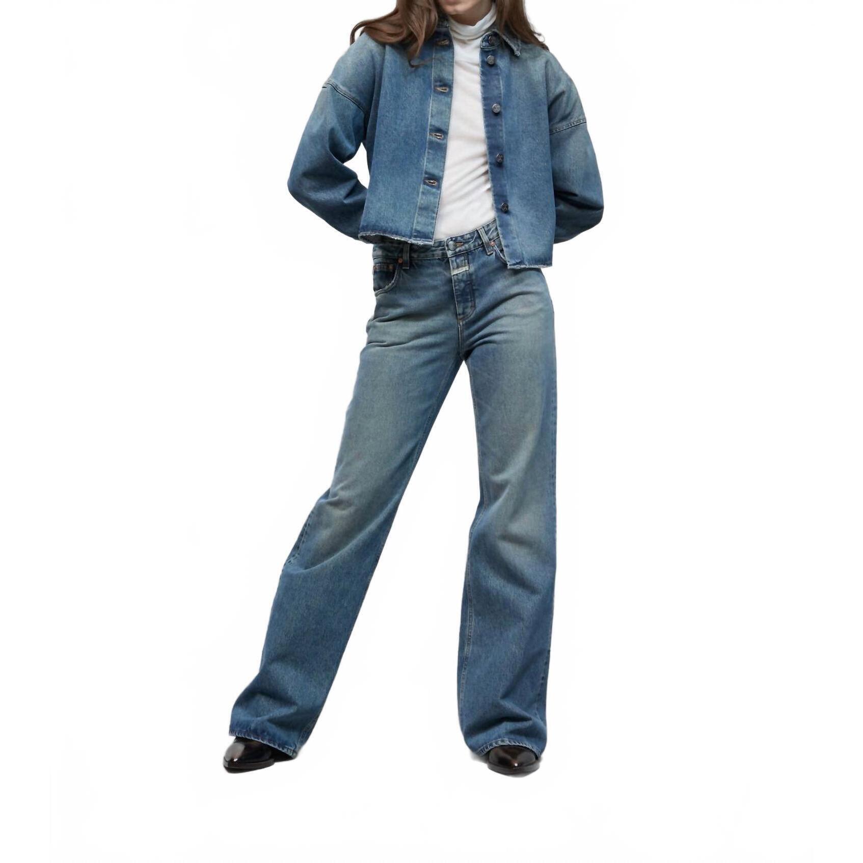 New Closed Gillan Wide Denim Jeans In Mid Blue